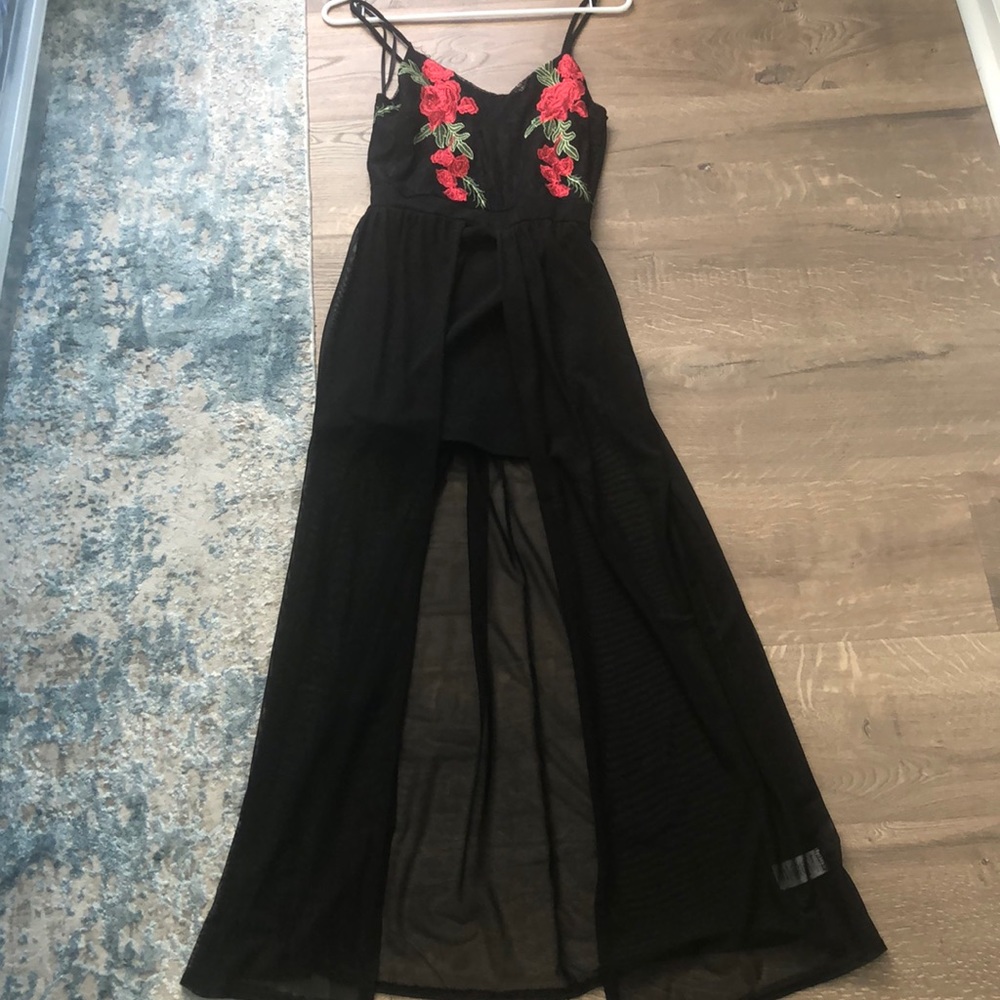 Sheer flower Romper